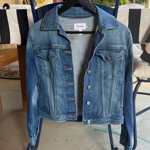 Frame Denim Medium Blue Washed Denim Jacket